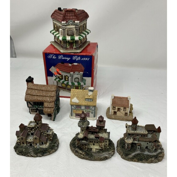 Miniature Houses Christmas Village Castle Bell Ornament Mixed Lot - Picture 1 of 16
